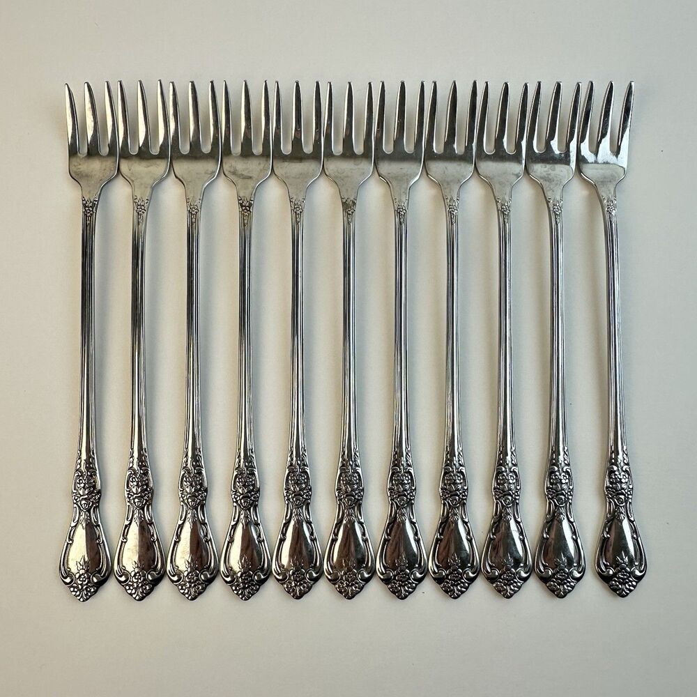 11 Oneida Distinction Deluxe HH KENNETT SQUARE Stainless Cocktail Seafood Forks